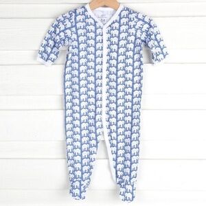 Roller Rabbit Infant Blue Hathi Footie Pajamas in size 3-6 months